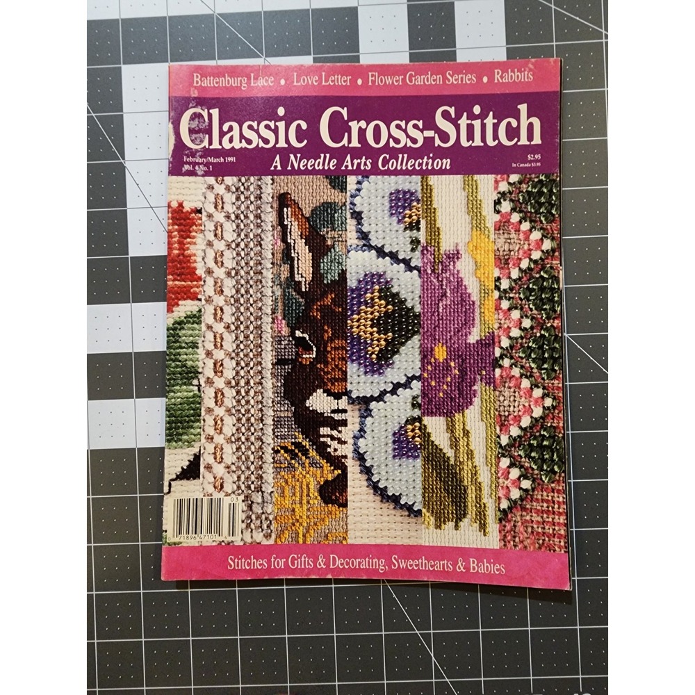 Classic Cross Stitch‎ Magazine 1991 Vintage Sweethearts Babies Gifts
